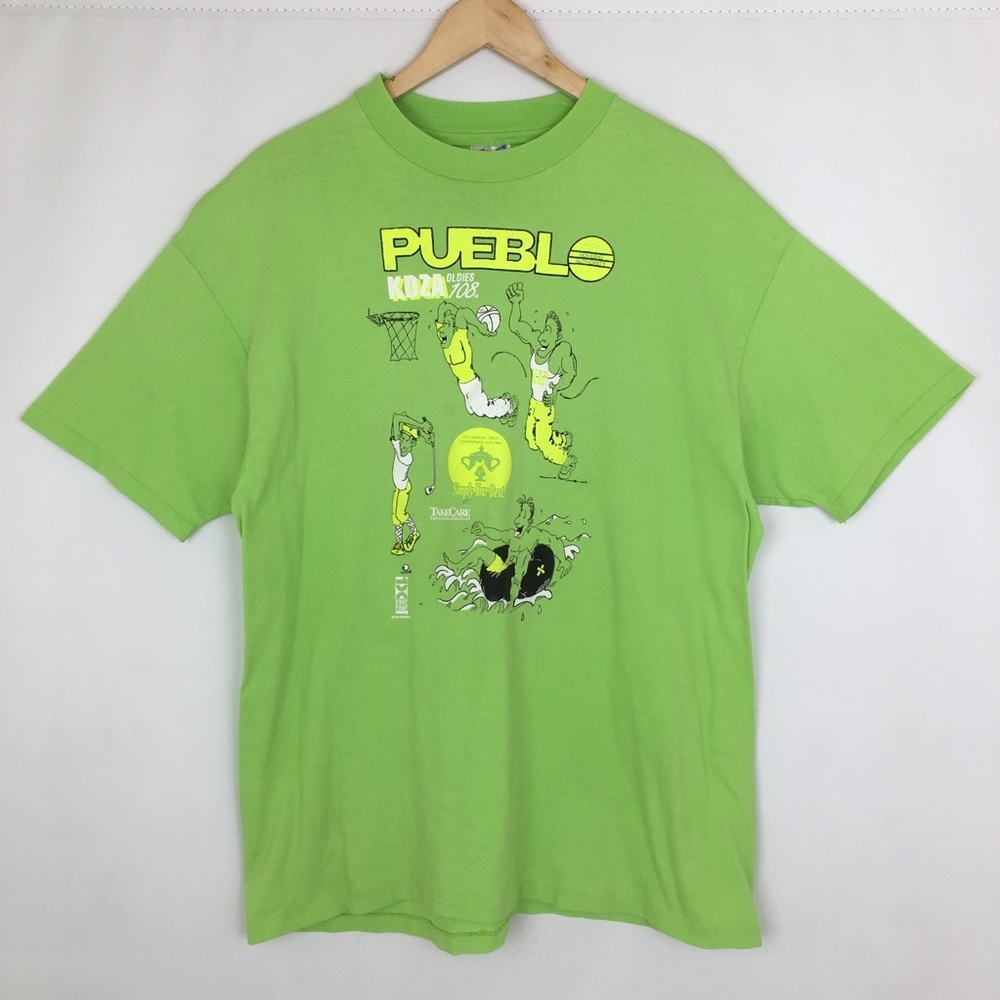 Vintage 90’s Hanes Beefy-T Pueblo YMCA KDZA Oldies 108. T-Shirt XL Single Stitch